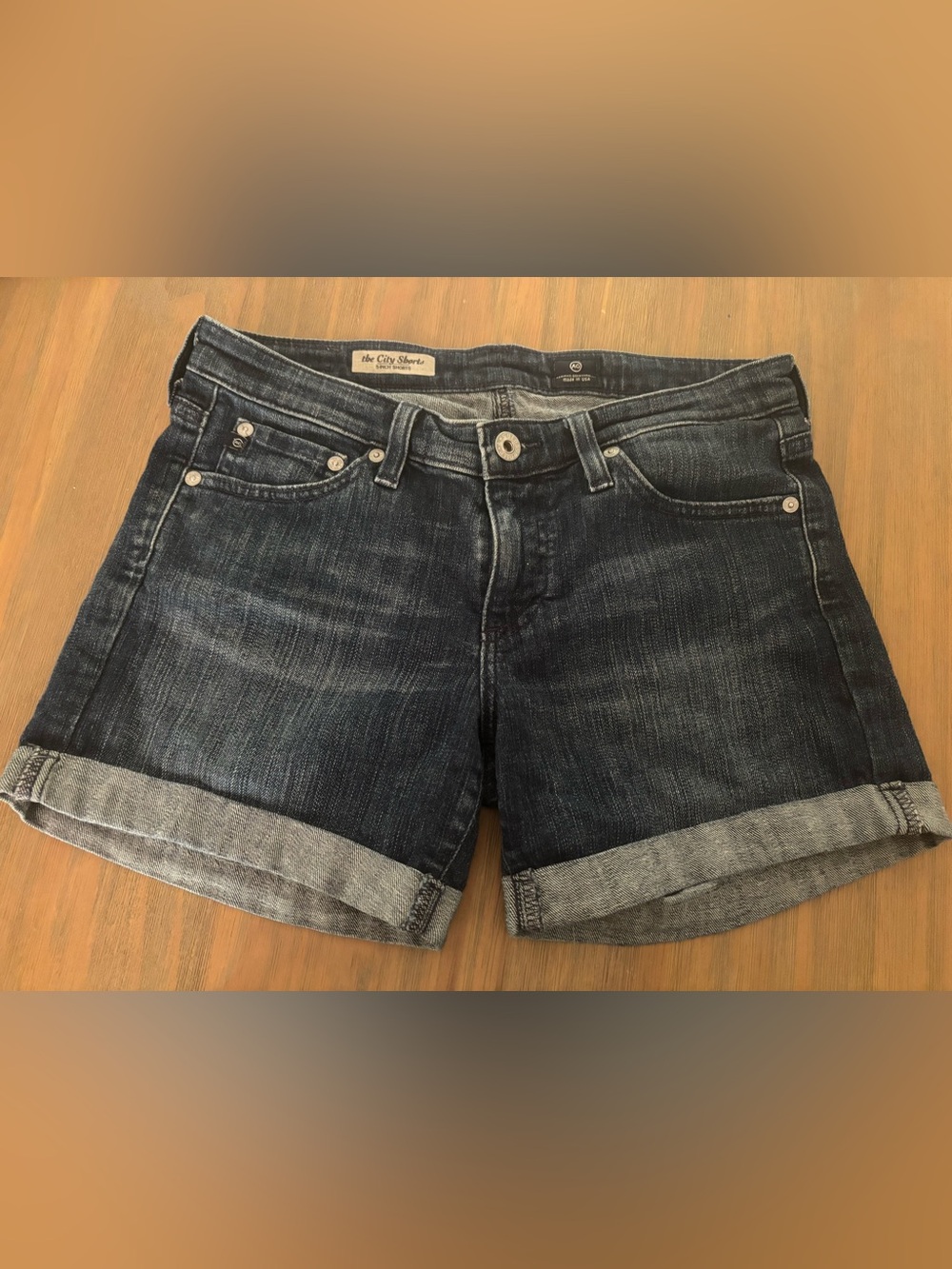 AG Adriano Goldschmied The City Short 5-Inch Cuffed Denim Shorts Size 27